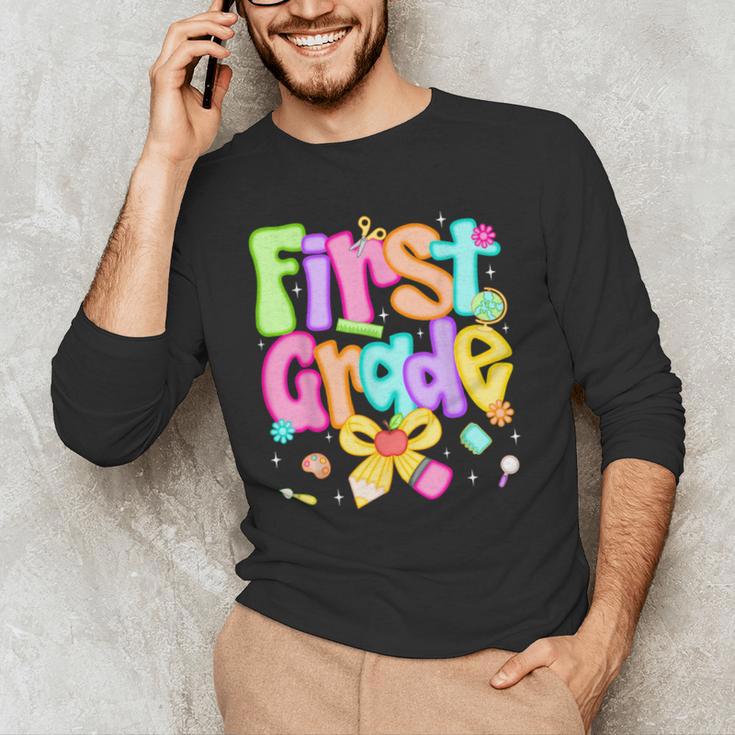 Preppy First Grade Back To School 1st Grade Teacher Girl Kid Men's Long Sleeve T-Shirt, novelty gifts, funny gifts Preppy First Grade Back To School 1st Grade Teacher Girl Kid Men's Long Sleeve T-Shirt, novelty gifts, funny gifts
