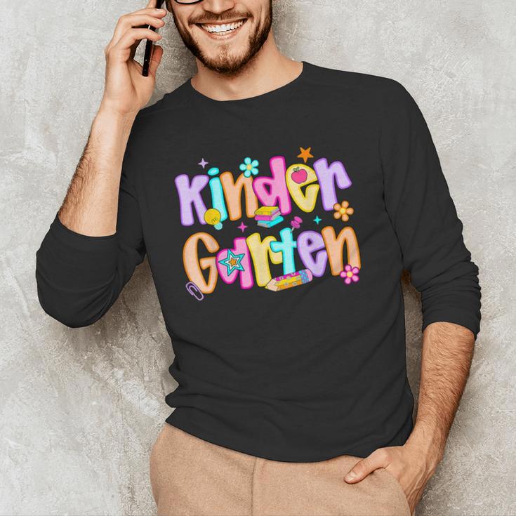 Preppy Kindergarten First Day Of School Teachers Girls Boys Men's Long Sleeve T-Shirt, novelty gifts, funny gifts Preppy Kindergarten First Day Of School Teachers Girls Boys Men's Long Sleeve T-Shirt, novelty gifts, funny gifts