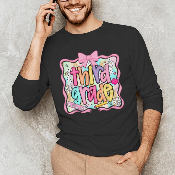 Preppy Third Grade Back To School Teacher Girl Kid Men's Long Sleeve T-Shirt, novelty gifts, funny gifts Preppy Third Grade Back To School Teacher Girl Kid Men's Long Sleeve T-Shirt, novelty gifts, funny gifts