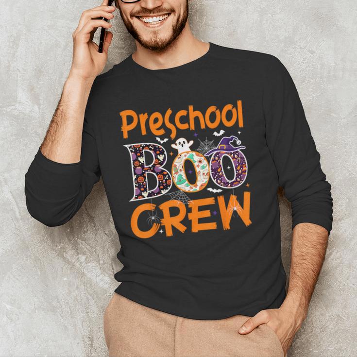Preschool Boo Crew Preschool Halloween Teacher Men's Long Sleeve T-Shirt, novelty gifts, funny gifts