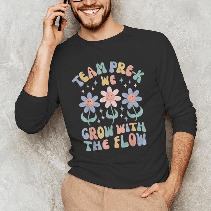 Preschool Teacher Appreciation Team Pre-K Grow With The Flow Men's Long Sleeve T-Shirt, novelty gifts, funny gifts Preschool Teacher Appreciation Team Pre-K Grow With The Flow Men's Long Sleeve T-Shirt, novelty gifts, funny gifts