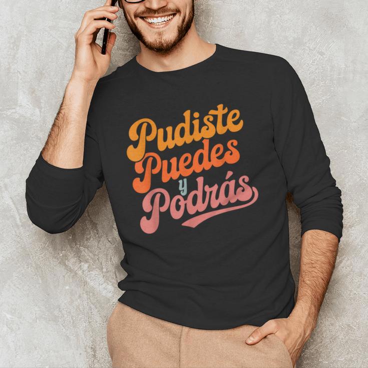 Pudiste Puedes Podras Maestra Spanish Teacher Men's Long Sleeve T-Shirt, novelty gifts, funny gifts Pudiste Puedes Podras Maestra Spanish Teacher Men's Long Sleeve T-Shirt, novelty gifts, funny gifts