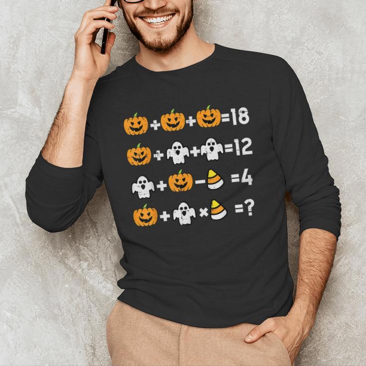 Pumpkin Ghost Equation Math Teacher Halloween Costume Men's Long Sleeve T-Shirt, novelty gifts, funny gifts Pumpkin Ghost Equation Math Teacher Halloween Costume Men's Long Sleeve T-Shirt, novelty gifts, funny gifts