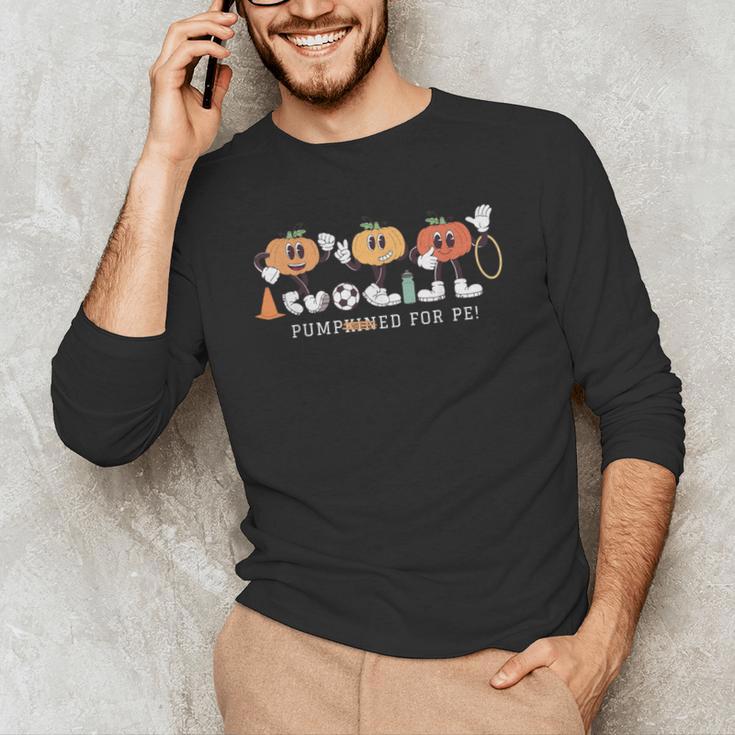 Pumpkin PE Teacher Team Physical Education Autumn Fall Men's Long Sleeve T-Shirt, novelty gifts, funny gifts