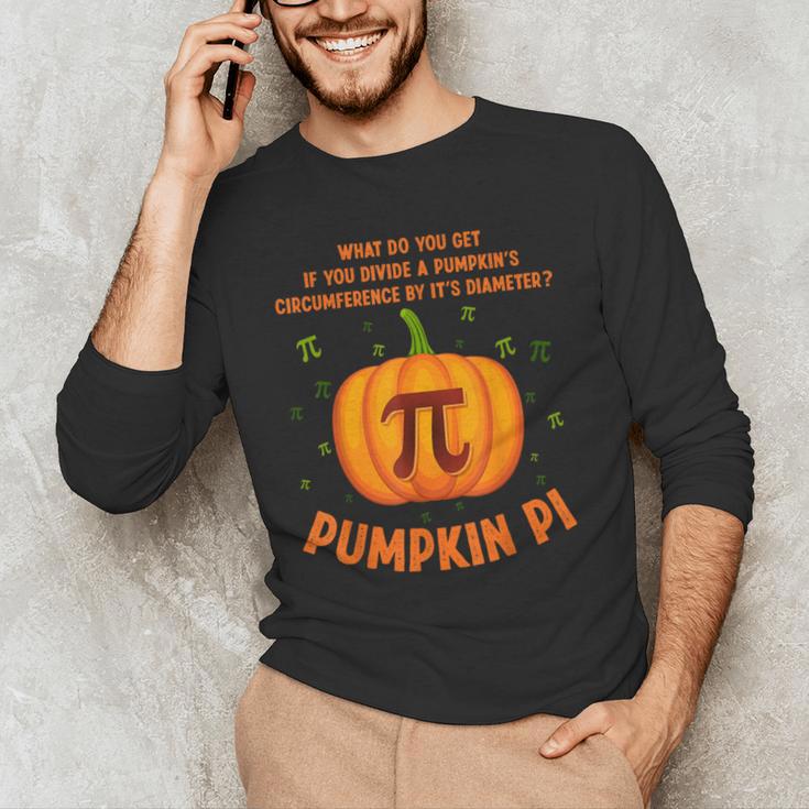 Pumpkin Pie Pi Math Teacher Shirt Halloween Men Adult Men's Long Sleeve T-Shirt, novelty gifts, funny gifts