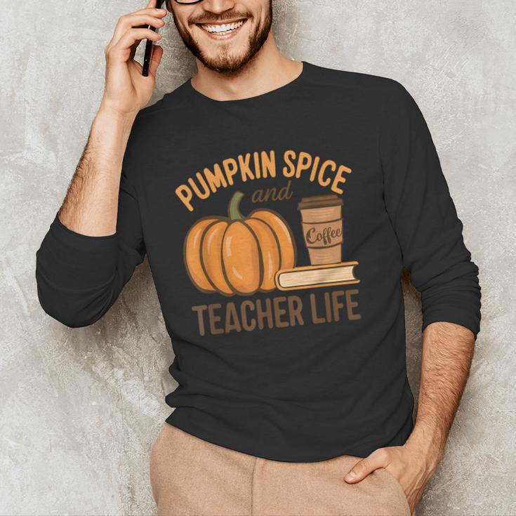 Pumpkin Spice And Teacher Life Halloween Teacher Men's Long Sleeve T-Shirt, novelty gifts, funny gifts Pumpkin Spice And Teacher Life Halloween Teacher Men's Long Sleeve T-Shirt, novelty gifts, funny gifts