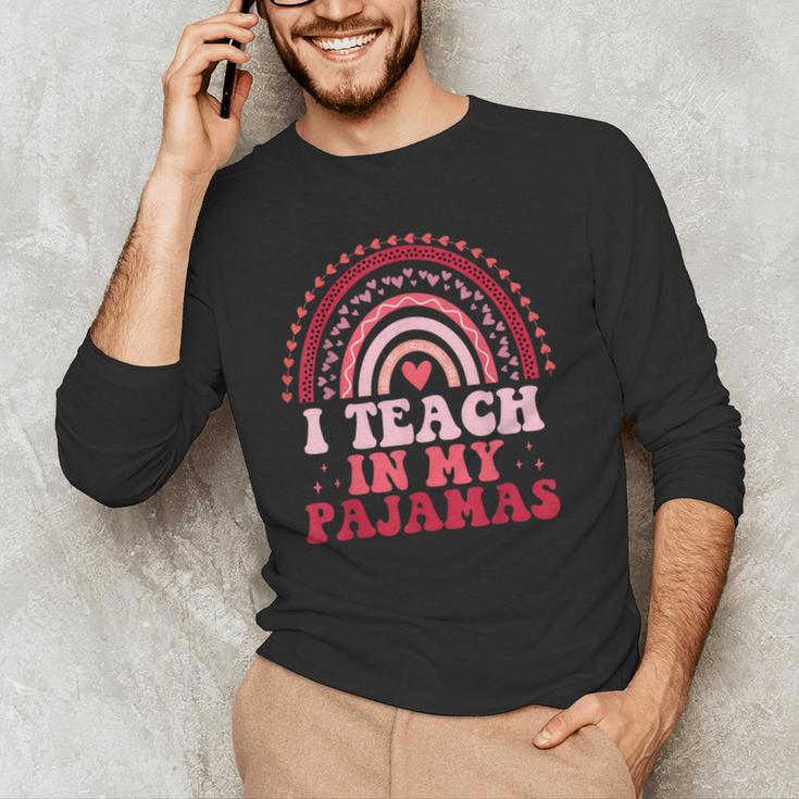 Rainbow Retro Homeschool Mom Teacher I Teach In My Pajamas Men's Long Sleeve T-Shirt, novelty gifts, funny gifts Rainbow Retro Homeschool Mom Teacher I Teach In My Pajamas Men's Long Sleeve T-Shirt, novelty gifts, funny gifts