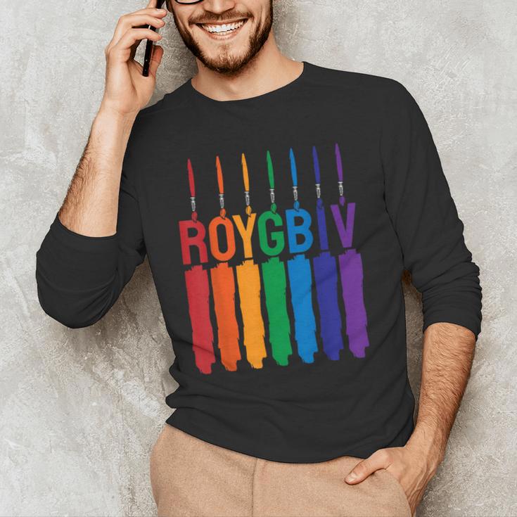 Rainbow Roygbiv Kids Artist Costume Art Teacher Men's Long Sleeve T-Shirt, novelty gifts, funny gifts