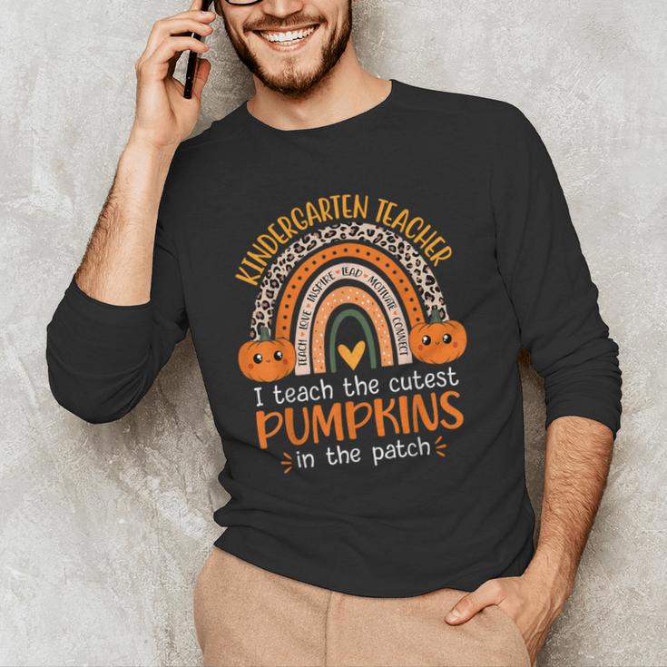Rainbow I Teach The Cutest Pumpkins Kindergarten Teacher Men Women Men's Long Sleeve T-Shirt, novelty gifts, funny gifts Rainbow I Teach The Cutest Pumpkins Kindergarten Teacher Men Women Men's Long Sleeve T-Shirt, novelty gifts, funny gifts