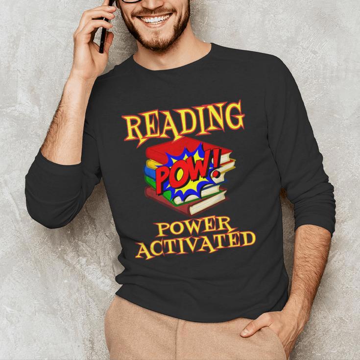 Reading Super Power Activated Superhero Teacher Or Student Men Women Girls Kids Men's Long Sleeve T-Shirt, novelty gifts, funny gifts