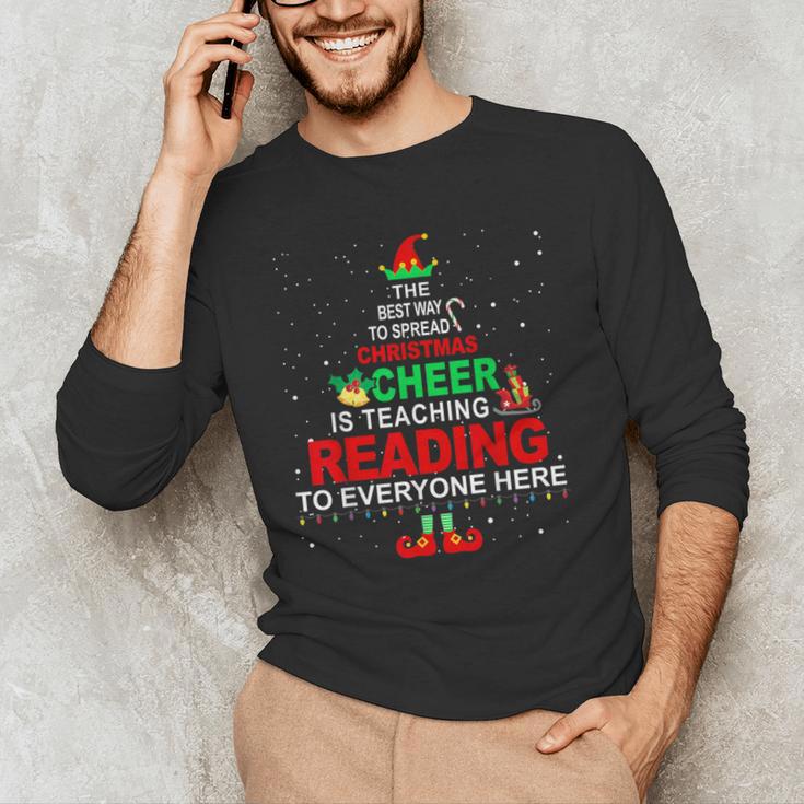 Reading Teacher Christmas Shirt Elf Christmas Cheer For Men Women Men's Long Sleeve T-Shirt, novelty gifts, funny gifts Reading Teacher Christmas Shirt Elf Christmas Cheer For Men Women Men's Long Sleeve T-Shirt, novelty gifts, funny gifts