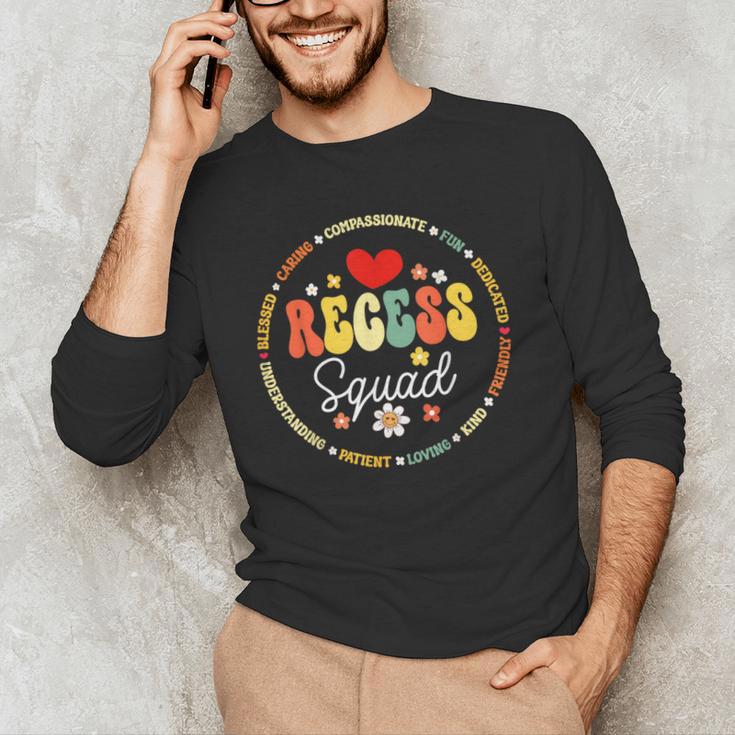 Recess Squad Crew Teachers Students Monitor Back To School Men's Long Sleeve T-Shirt, novelty gifts, funny gifts