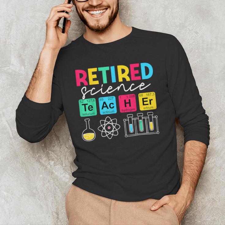 Retired Science Teacher Periodic Table Teacher Life Men's Long Sleeve T-Shirt, novelty gifts, funny gifts