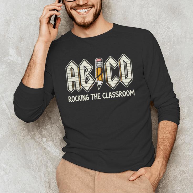 Retro Abcd Teacher Novelty Back To School Teacher Men's Long Sleeve T-Shirt, novelty gifts, funny gifts Retro Abcd Teacher Novelty Back To School Teacher Men's Long Sleeve T-Shirt, novelty gifts, funny gifts