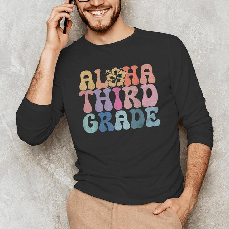 Retro Aloha Third Grade Teacher Summer Vacation Beach Hawaii Men's Long Sleeve T-Shirt, novelty gifts, funny gifts Retro Aloha Third Grade Teacher Summer Vacation Beach Hawaii Men's Long Sleeve T-Shirt, novelty gifts, funny gifts