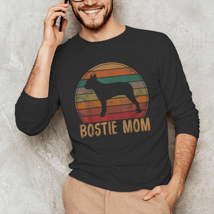 Retro Boston Terrier Mom Dog Mother Pet Bostie Mama Men's Long Sleeve T-Shirt, novelty gifts, funny gifts