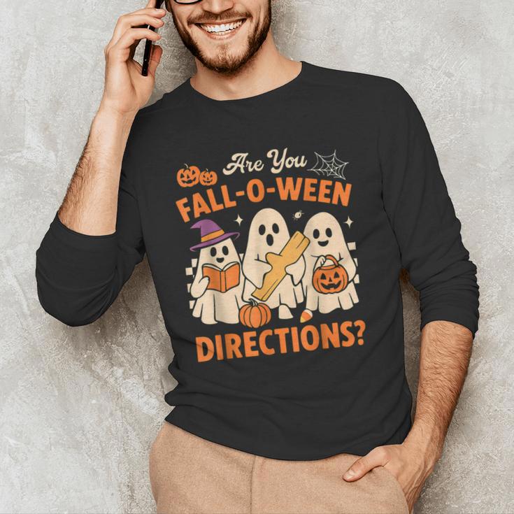 Retro Are You Fall O Ween Directions Ghost Teacher Spooky Men's Long Sleeve T-Shirt, novelty gifts, funny gifts Retro Are You Fall O Ween Directions Ghost Teacher Spooky Men's Long Sleeve T-Shirt, novelty gifts, funny gifts