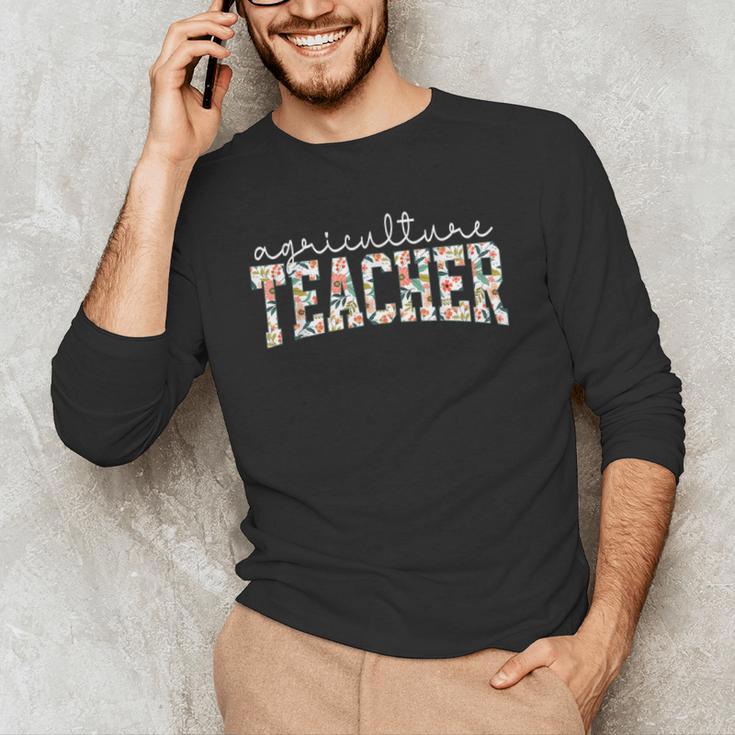 Retro Floral Agriculture Teacher Farmer AG Teacher Team Crew Men's Long Sleeve T-Shirt, novelty gifts, funny gifts Retro Floral Agriculture Teacher Farmer AG Teacher Team Crew Men's Long Sleeve T-Shirt, novelty gifts, funny gifts