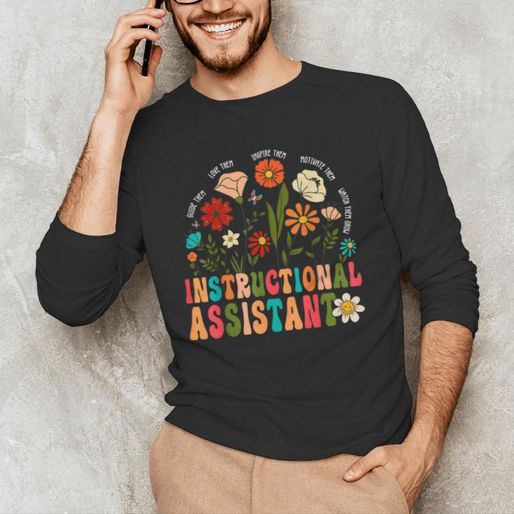 Retro Instructional Assistant Wildflowers Teacher Aide Men's Long Sleeve T-Shirt, novelty gifts, funny gifts Retro Instructional Assistant Wildflowers Teacher Aide Men's Long Sleeve T-Shirt, novelty gifts, funny gifts