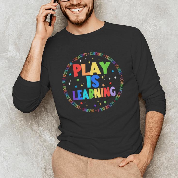Retro Play Is Learning Teacher Back To School Men's Long Sleeve T-Shirt, novelty gifts, funny gifts Retro Play Is Learning Teacher Back To School Men's Long Sleeve T-Shirt, novelty gifts, funny gifts