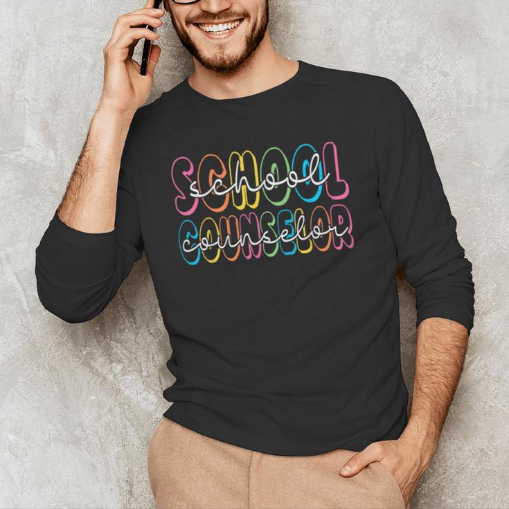 Retro School Counselor Counseling Teacher Appreciation Men's Long Sleeve T-Shirt, novelty gifts, funny gifts