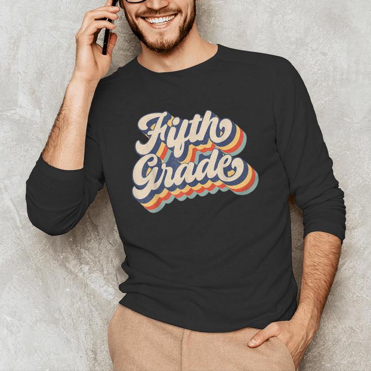 Retro Sunset Fifth Grade Teacher & Student Back To School Men's Long Sleeve T-Shirt, novelty gifts, funny gifts Retro Sunset Fifth Grade Teacher & Student Back To School Men's Long Sleeve T-Shirt, novelty gifts, funny gifts