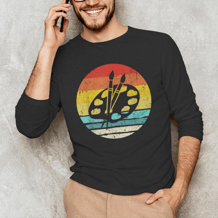 Retro Vintage Paint Palette Costume Artist Art Teacher Men Women Men's Long Sleeve T-Shirt, novelty gifts, funny gifts Retro Vintage Paint Palette Costume Artist Art Teacher Men Women Men's Long Sleeve T-Shirt, novelty gifts, funny gifts