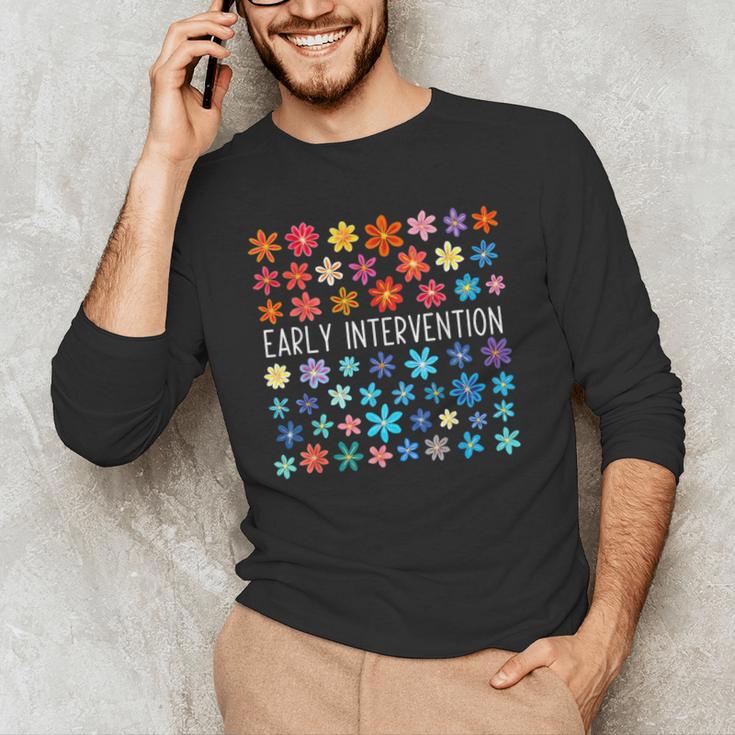 Retro Wildflower Early Intervention Teacher Interventionist Men's Long Sleeve T-Shirt, novelty gifts, funny gifts Retro Wildflower Early Intervention Teacher Interventionist Men's Long Sleeve T-Shirt, novelty gifts, funny gifts