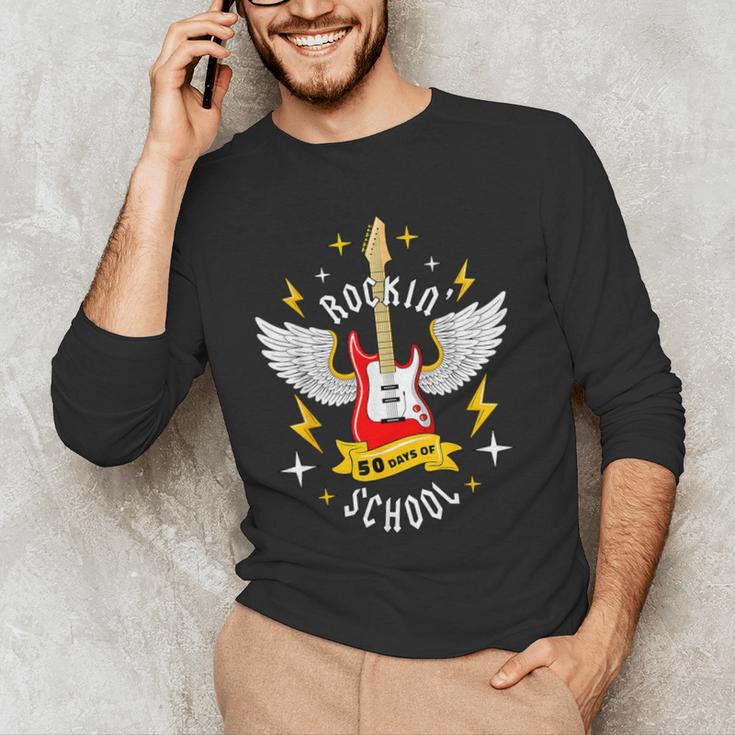 Rockin 50 Days Of School 50th Day Of School Teacher Student Men Women Girls Kids Men's Long Sleeve T-Shirt, novelty gifts, funny gifts Rockin 50 Days Of School 50th Day Of School Teacher Student Men Women Girls Kids Men's Long Sleeve T-Shirt, novelty gifts, funny gifts
