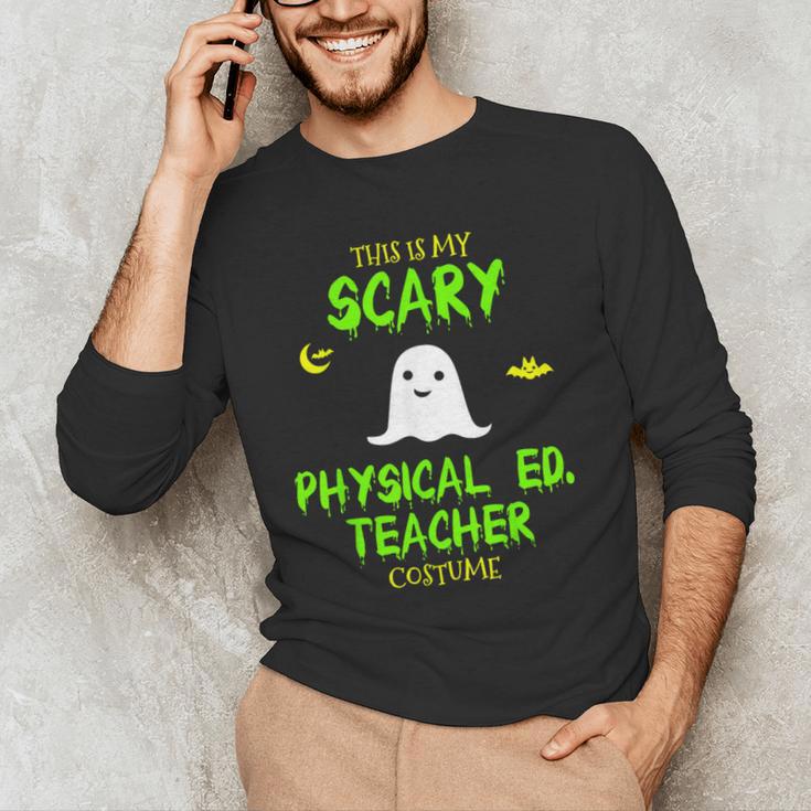 Scary Physical Education Ed Teacher Costume Halloween Easy Men's Long Sleeve T-Shirt, novelty gifts, funny gifts