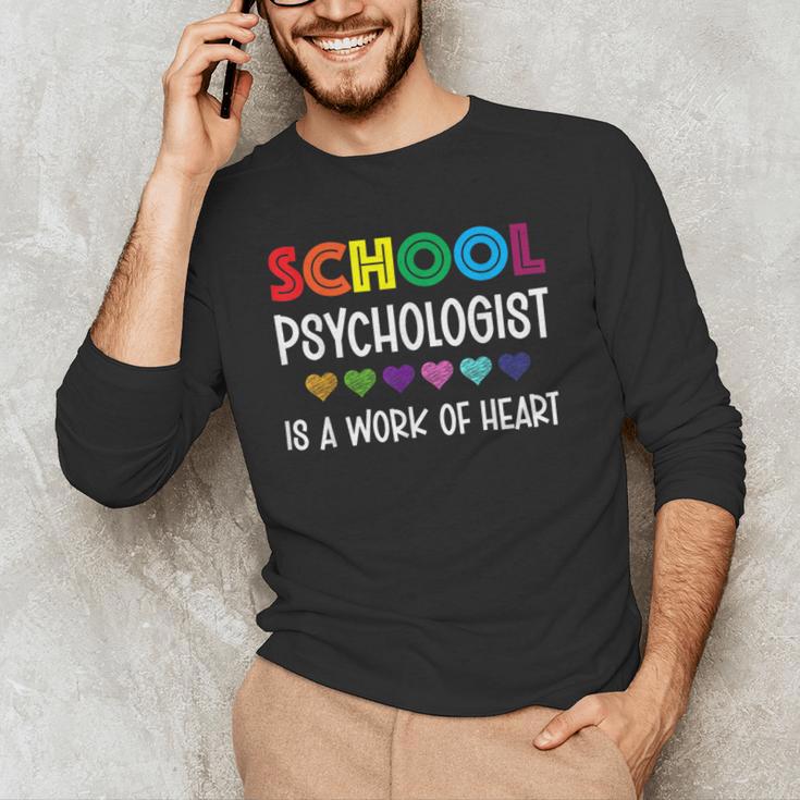 School Psychologist Is a Work Of Heart Teacher LSSP Doctor Men's Long Sleeve T-Shirt, novelty gifts, funny gifts
