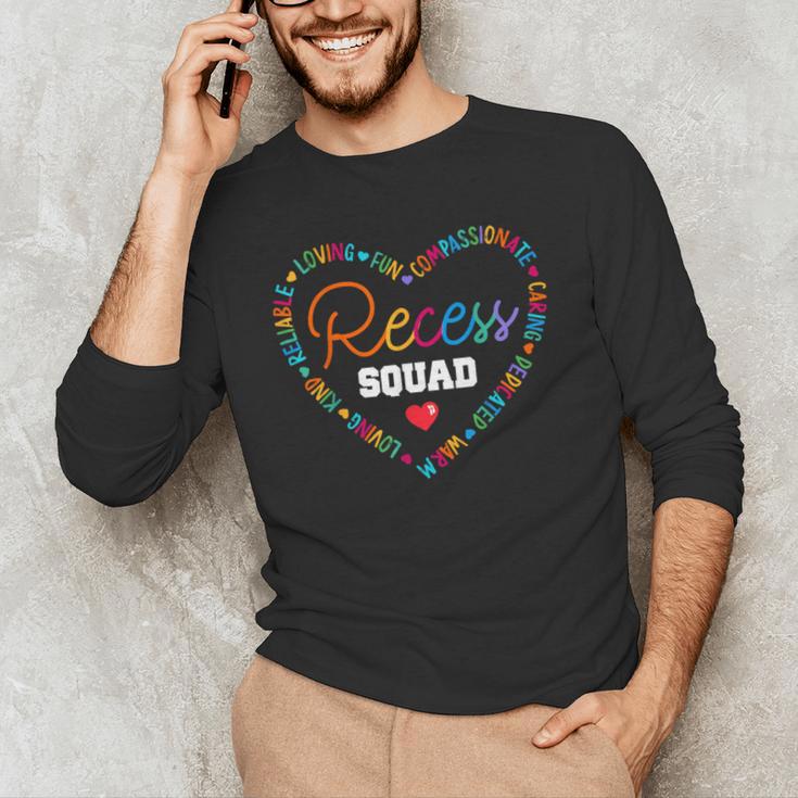 School For Teachers Students Monitor Recess Crew Team Men's Long Sleeve T-Shirt, novelty gifts, funny gifts