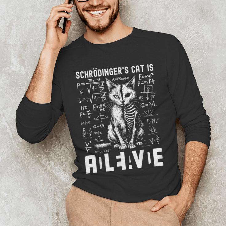 Schrodinger's Cat Dead And Alive Physics Teacher Men's Long Sleeve T-Shirt, novelty gifts, funny gifts