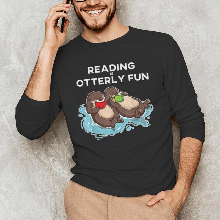 Sea Otter Book Reading Shirt For Bookworm Teachers Men's Long Sleeve T-Shirt, novelty gifts, funny gifts Sea Otter Book Reading Shirt For Bookworm Teachers Men's Long Sleeve T-Shirt, novelty gifts, funny gifts