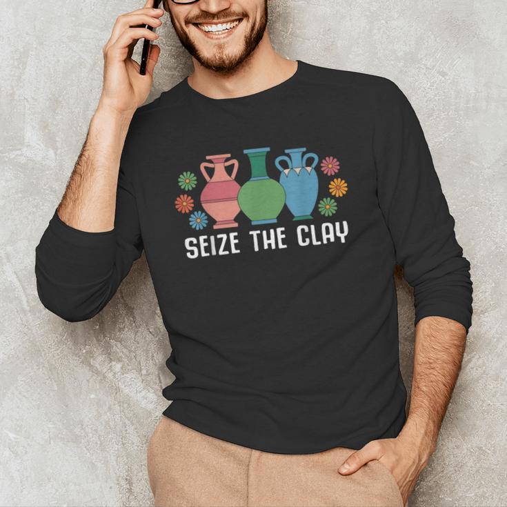 Seize The Clay Pottery Teacher Ceramics Potter Maker Men's Long Sleeve T-Shirt, novelty gifts, funny gifts Seize The Clay Pottery Teacher Ceramics Potter Maker Men's Long Sleeve T-Shirt, novelty gifts, funny gifts
