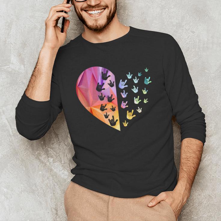 Sign Language Heart ASL For Deaf Teacher Men's Long Sleeve T-Shirt, novelty gifts, funny gifts Sign Language Heart ASL For Deaf Teacher Men's Long Sleeve T-Shirt, novelty gifts, funny gifts