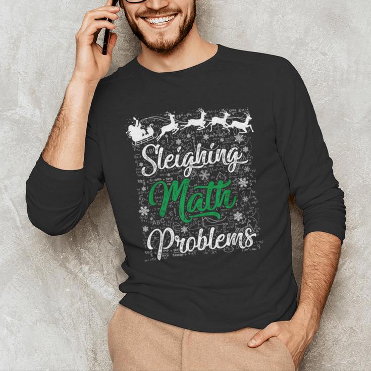 Sleighing Math Problem Xmas In Math Teacher Christmas Men Women Men's Long Sleeve T-Shirt, novelty gifts, funny gifts Sleighing Math Problem Xmas In Math Teacher Christmas Men Women Men's Long Sleeve T-Shirt, novelty gifts, funny gifts