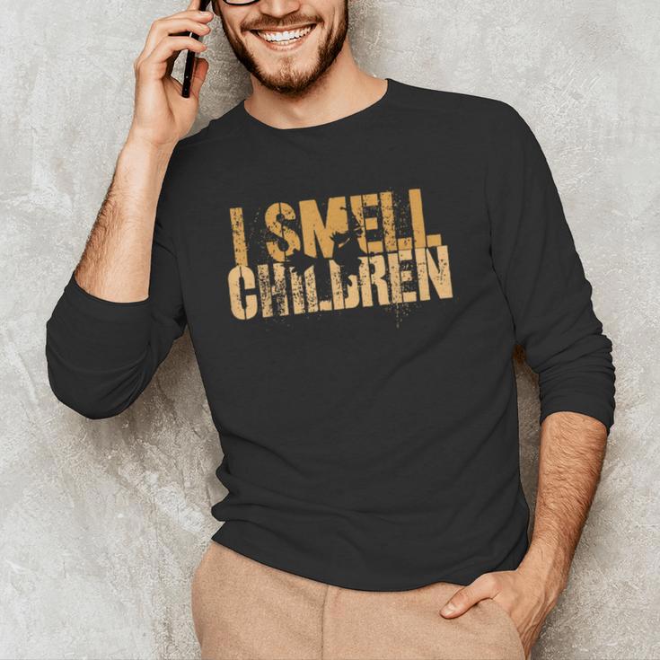 I SMELL CHILDREN Halloween Teacher Classroom I Teach Men's Long Sleeve T-Shirt, novelty gifts, funny gifts