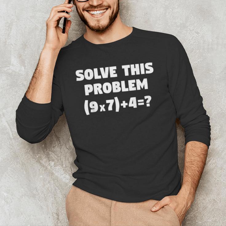 Solve This Problem 9X7467 Elementary Math Teacher Men's Long Sleeve T-Shirt, novelty gifts, funny gifts Solve This Problem 9X7467 Elementary Math Teacher Men's Long Sleeve T-Shirt, novelty gifts, funny gifts