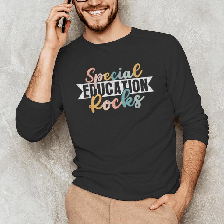 Special Education Rocks Sped Teacher Students Back To School Men's Long Sleeve T-Shirt, novelty gifts, funny gifts