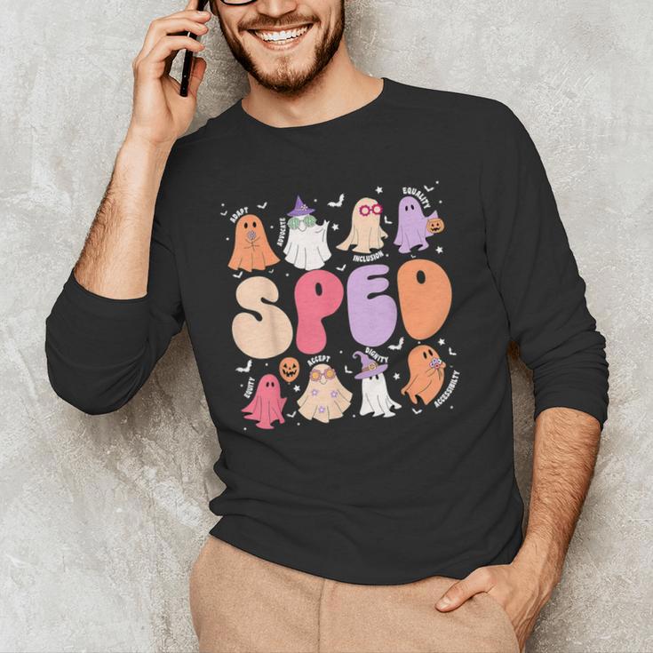 Special Education Teacher Ghosts Halloween SPED Teacher Men's Long Sleeve T-Shirt, novelty gifts, funny gifts