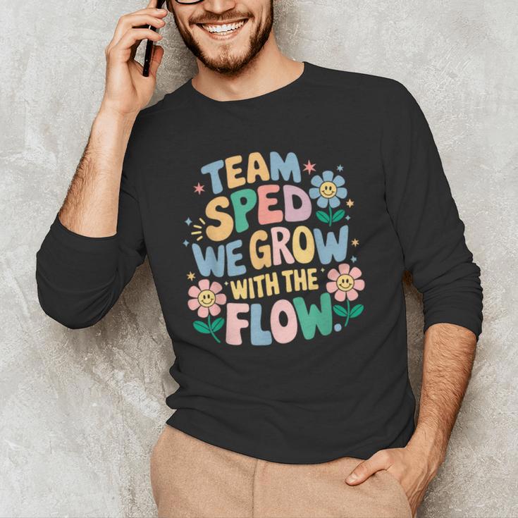 Special Education Teacher Team SPED Grow With The Flow Men's Long Sleeve T-Shirt, novelty gifts, funny gifts Special Education Teacher Team SPED Grow With The Flow Men's Long Sleeve T-Shirt, novelty gifts, funny gifts