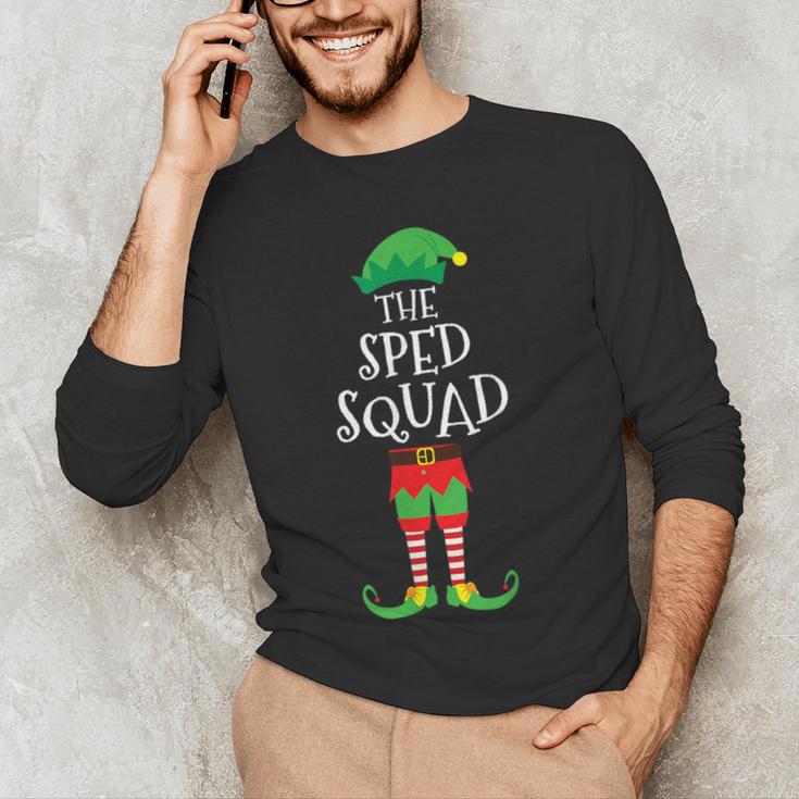 SPED Squad Elf Teacher Matching Christmas Party Pajama Men's Long Sleeve T-Shirt, novelty gifts, funny gifts