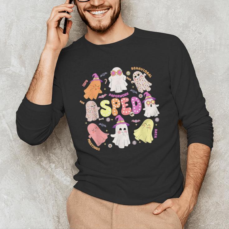 SPED Teacher Halloween Spooky Special Education Team Men Women Kids Men's Long Sleeve T-Shirt, novelty gifts, funny gifts