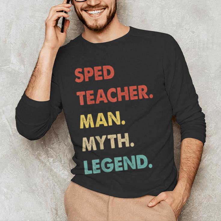 Sped Teacher Man Myth Legend Men's Long Sleeve T-Shirt, novelty gifts, funny gifts