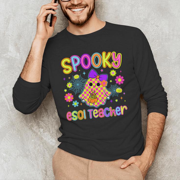 Spooky ESOL Teacher Halloween ESOL Teaching Coquette Men's Long Sleeve T-Shirt, novelty gifts, funny gifts Spooky ESOL Teacher Halloween ESOL Teaching Coquette Men's Long Sleeve T-Shirt, novelty gifts, funny gifts