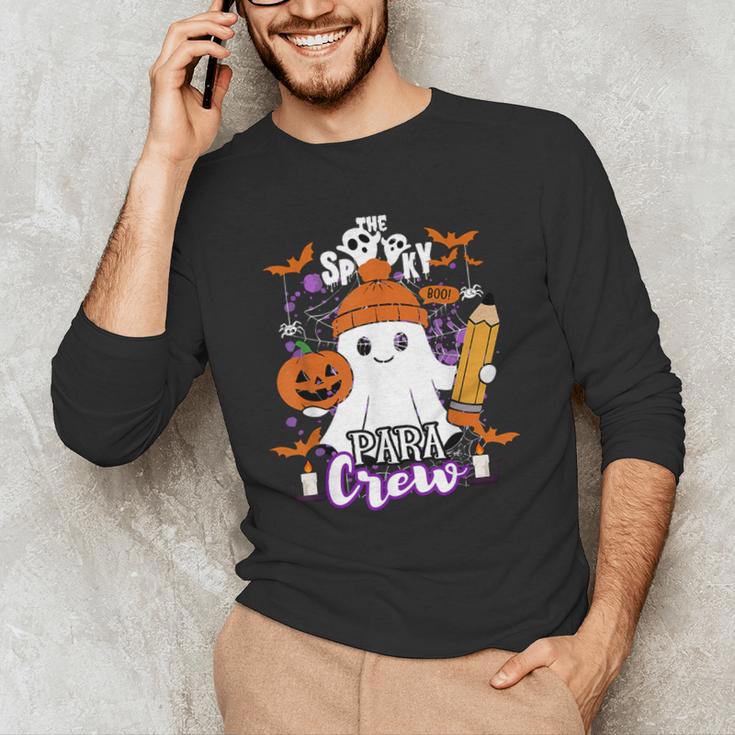 Spooky Para Crew Ghost Halloween Paraprofessional Teacher Men's Long Sleeve T-Shirt, novelty gifts, funny gifts Spooky Para Crew Ghost Halloween Paraprofessional Teacher Men's Long Sleeve T-Shirt, novelty gifts, funny gifts