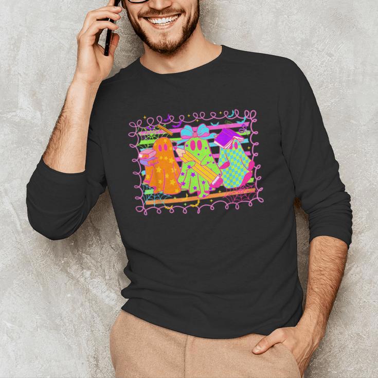 Spooky Teacher Halloween Ghost Fall Autumn Season Women Men's Long Sleeve T-Shirt, novelty gifts, funny gifts Spooky Teacher Halloween Ghost Fall Autumn Season Women Men's Long Sleeve T-Shirt, novelty gifts, funny gifts