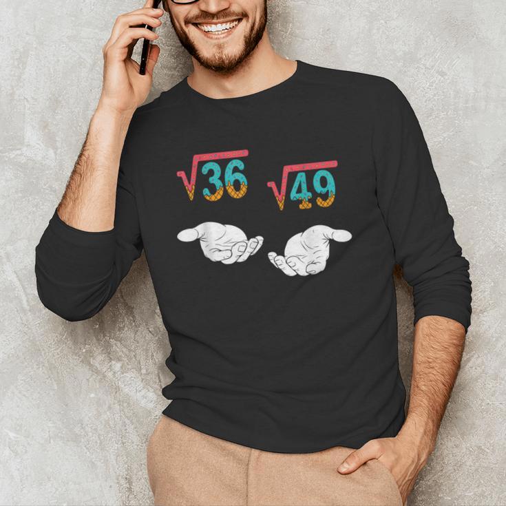 Square Root 36 49 Meme 67 Ice Cream Drip Math Teacher Tee Men's Long Sleeve T-Shirt, novelty gifts, funny gifts Square Root 36 49 Meme 67 Ice Cream Drip Math Teacher Tee Men's Long Sleeve T-Shirt, novelty gifts, funny gifts