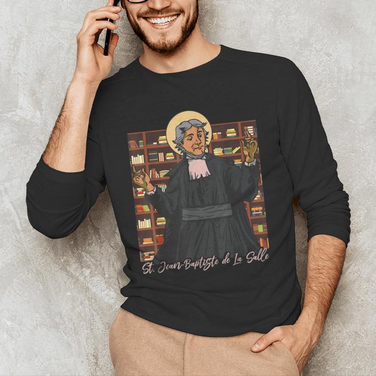 St Jean Baptiste De La Salle Patron Saint Education Teachers Men's Long Sleeve T-Shirt, novelty gifts, funny gifts